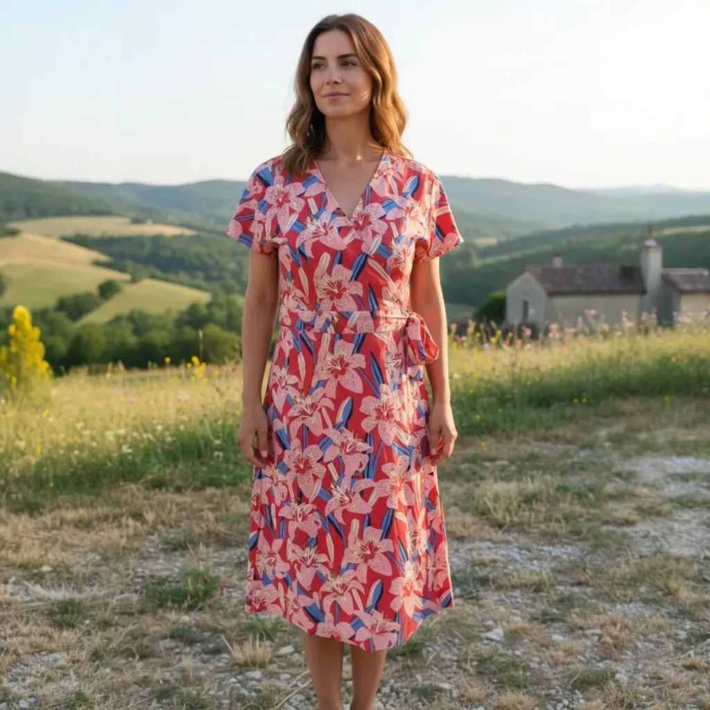V116 ROBE CACHE CŒUR (14 coloris) (LYS, S/M)