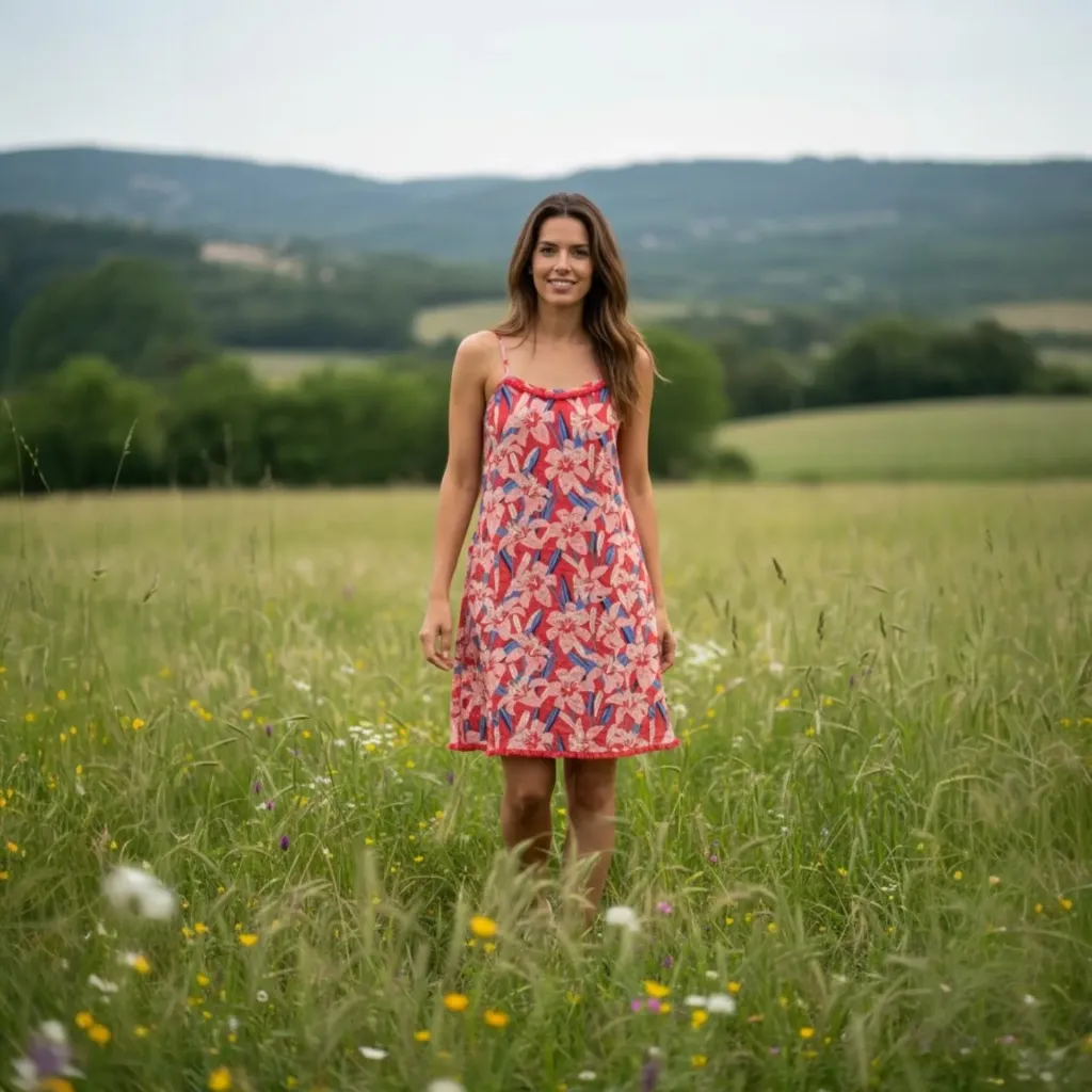 V144 ROBE BRETELLE (3 coloris) (LYS, S/M)