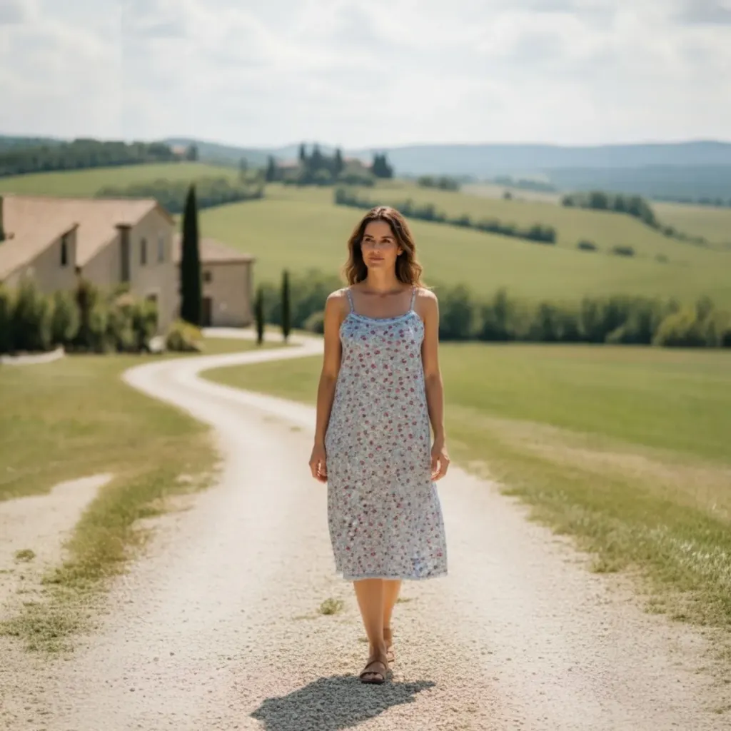 V144 ROBE BRETELLE (POPPY, S/M)